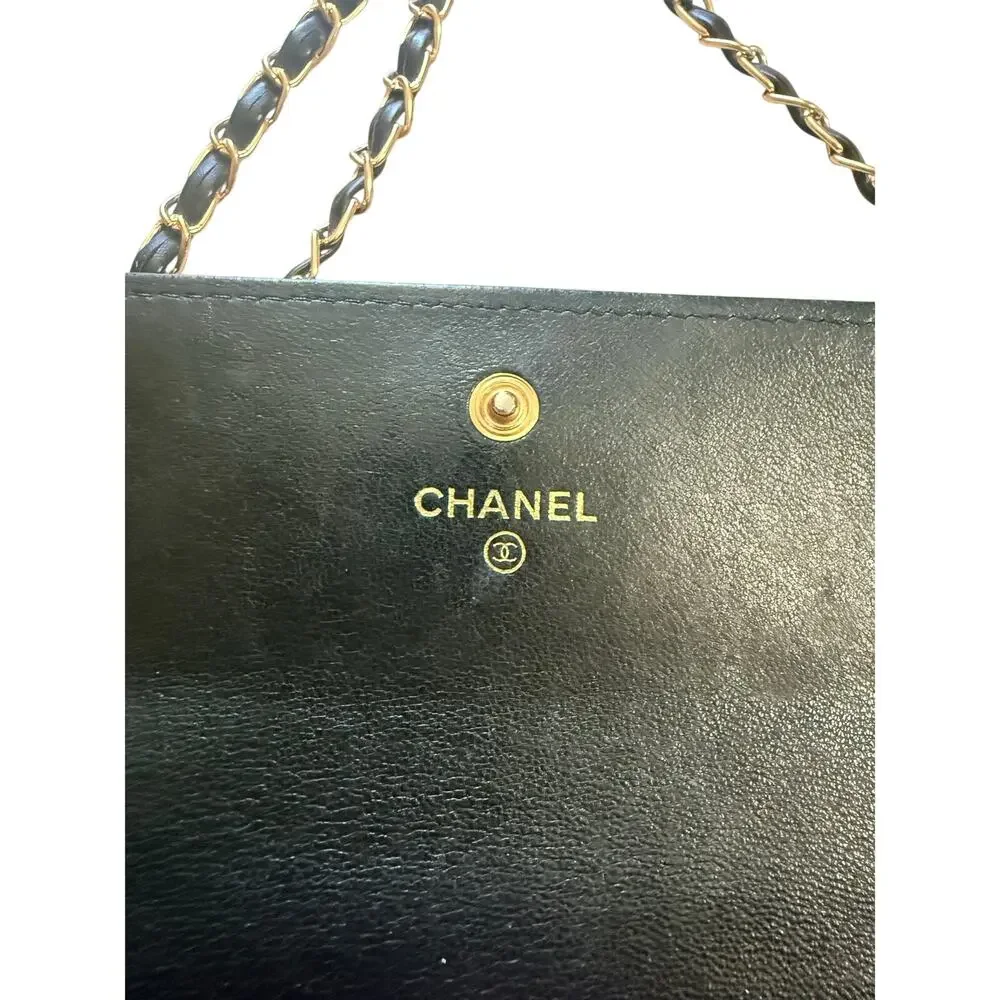 Chanel 19 Flap Wallet with Chain Quilted Lambskin Leather Gold Hardware - Picture 7 of 14